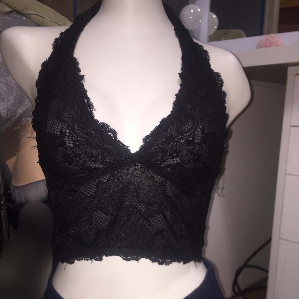 Black lace Halter Top